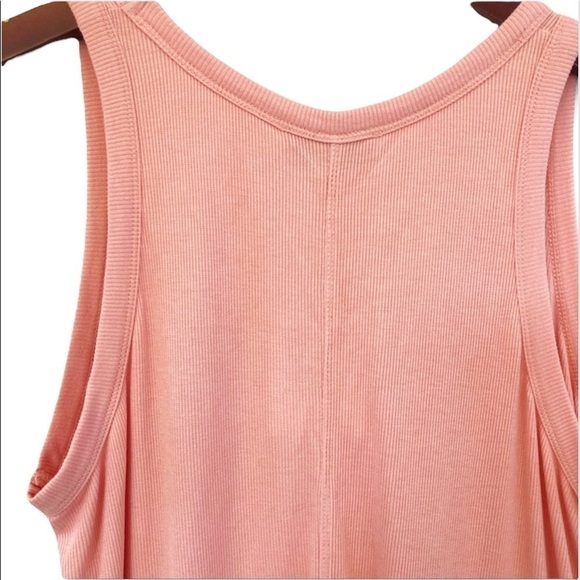GIBSON LATIMER NWT Hi Low Ribbed Knit  Sleeveless Top in Peach Size Medium - Picture 11 of 13